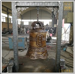 莲花铜钟雕塑